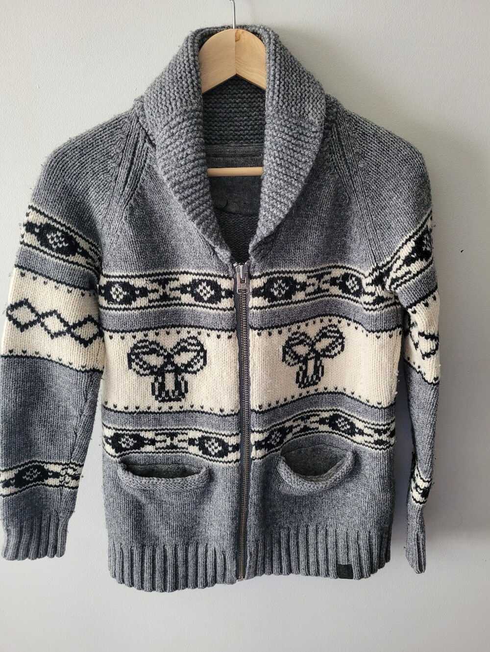 Aritzia TNA Sea to Sky 100% Lambswool Full Zip Cardigan Sweater